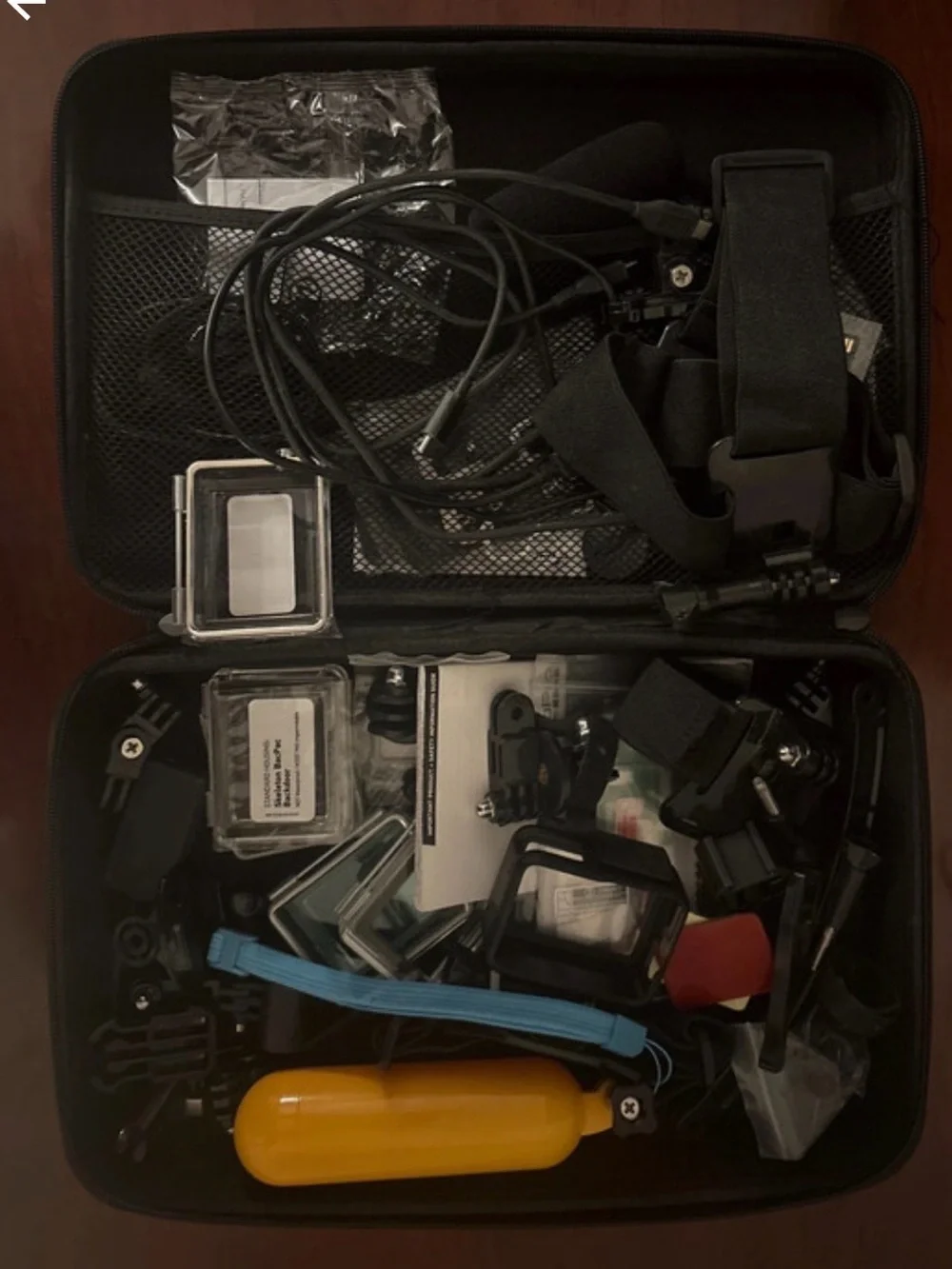 GoPro Accessory Kit with Yellow Floating Handle and Black Mounts